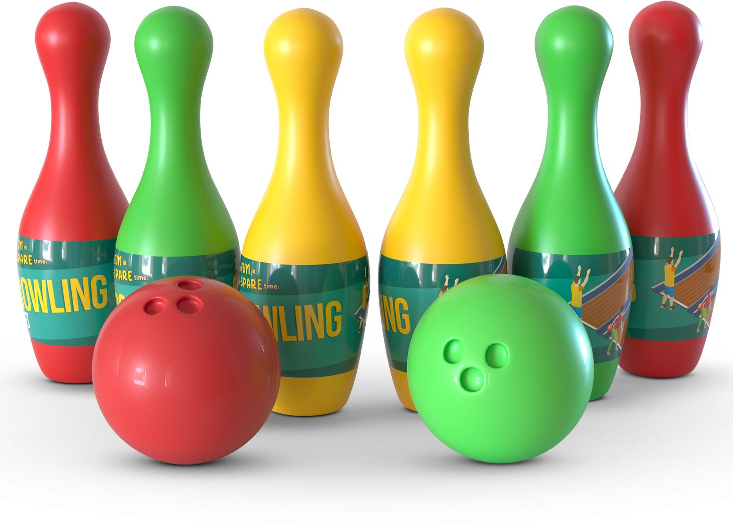 Plastic Bowling Set Toys for Kids with 6 Bottles and 2 Balls, Sports Board Game