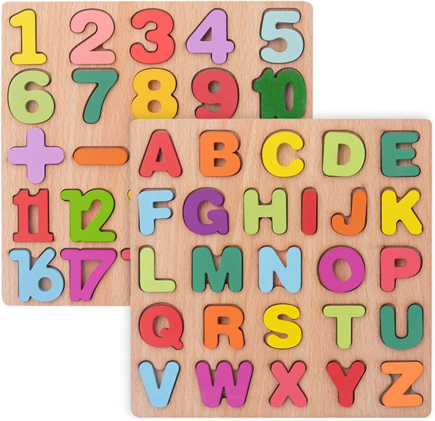 ABCD+1234 Wooden ABCD Alphabet Number Shape Explorative Puzzles-image-41