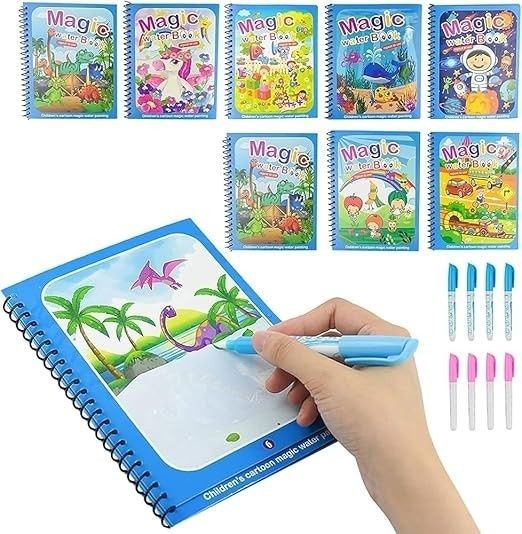 1pc Magic Water Doodle Book for Kids Reusable Drawing Pad with Pen-z-image-2