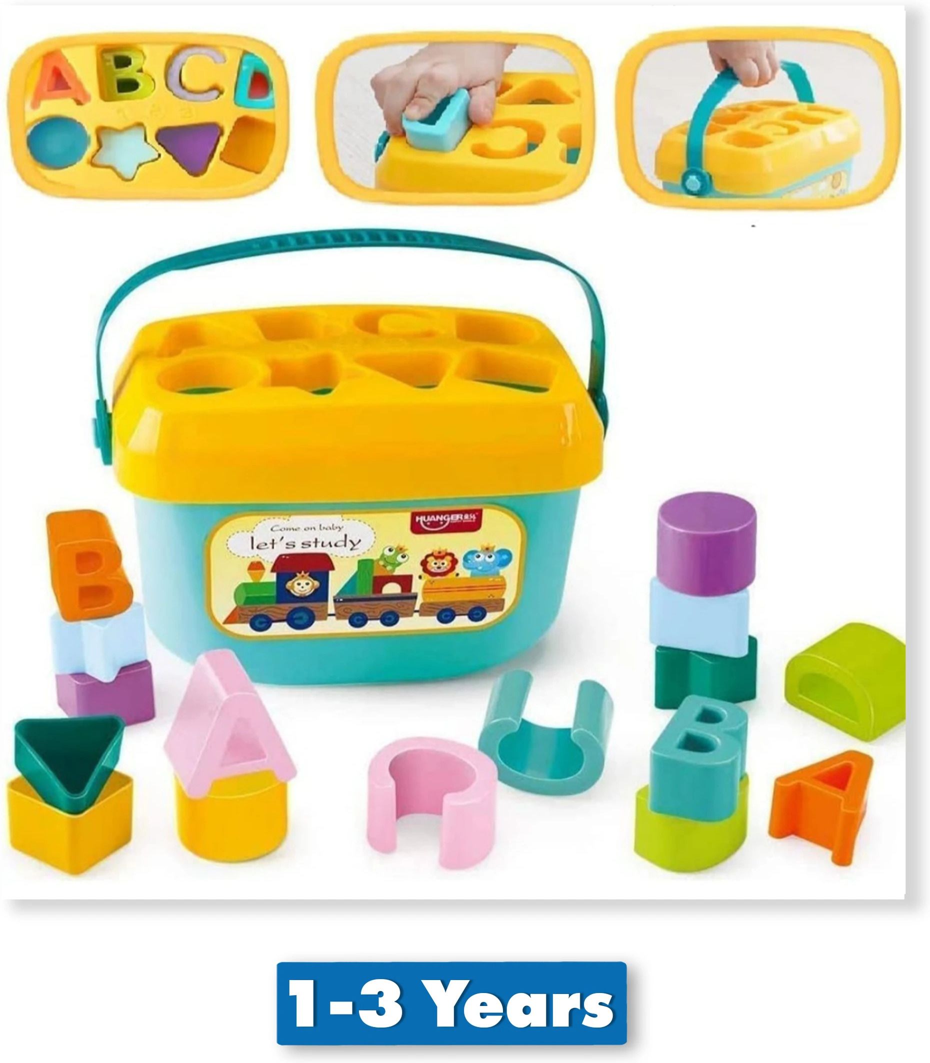 fraimingo Kids Educational Sorting Bucket with Letters and Shapes-picture-14