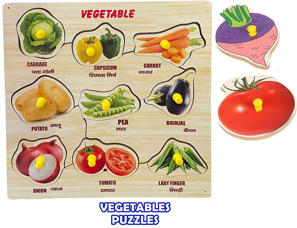 shalafi Learning toys for kids Educational Learning Board Shapes Vegetable Names Puzzle-picture-19