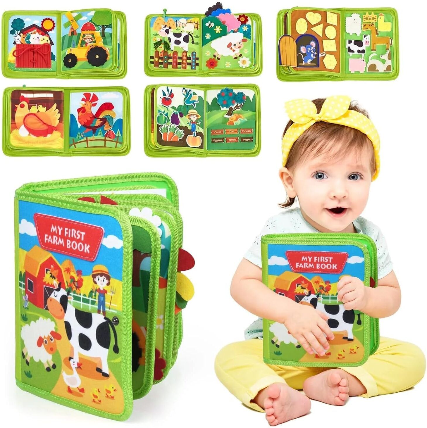 jemica Farm Animal Busy Board Educational Learning Quiet Toddler Activity Book-picture-32