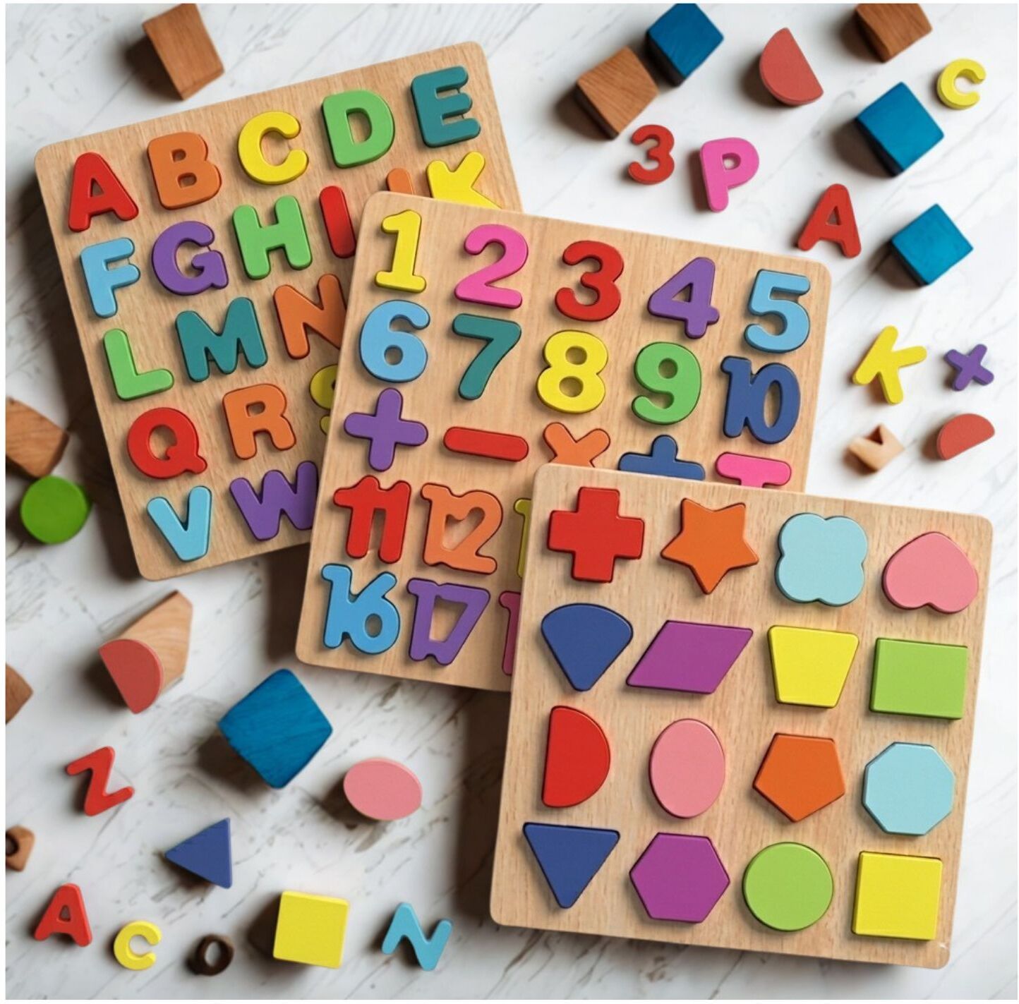 moradiya sales Montessori Wooden Alphabet Number Shape Puzzle Board for Preschool Kids M1S679-picture-34