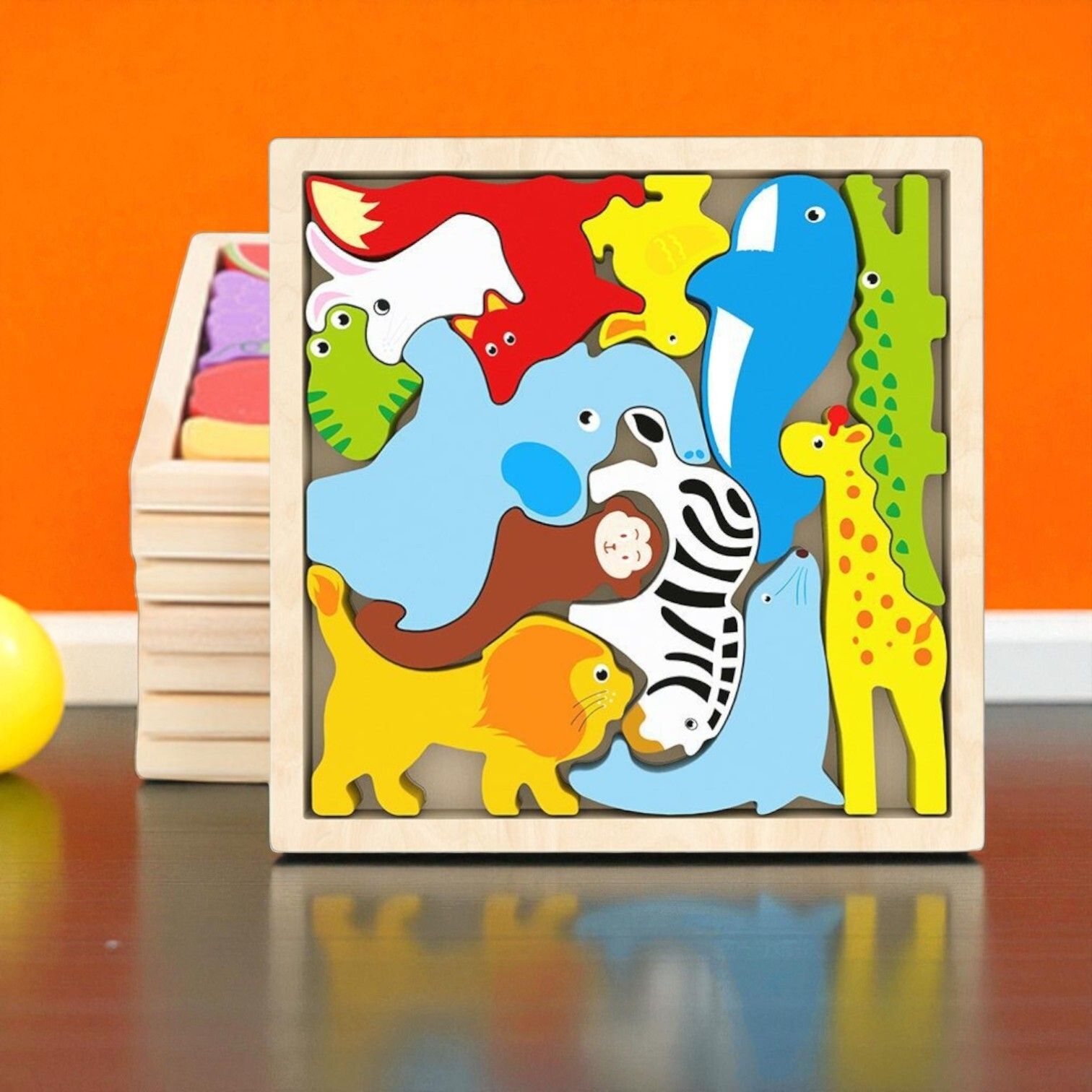 vhd Multicolor Wooden Animal Puzzle – Fun & Educational Toy for Kids W128-picture-38
