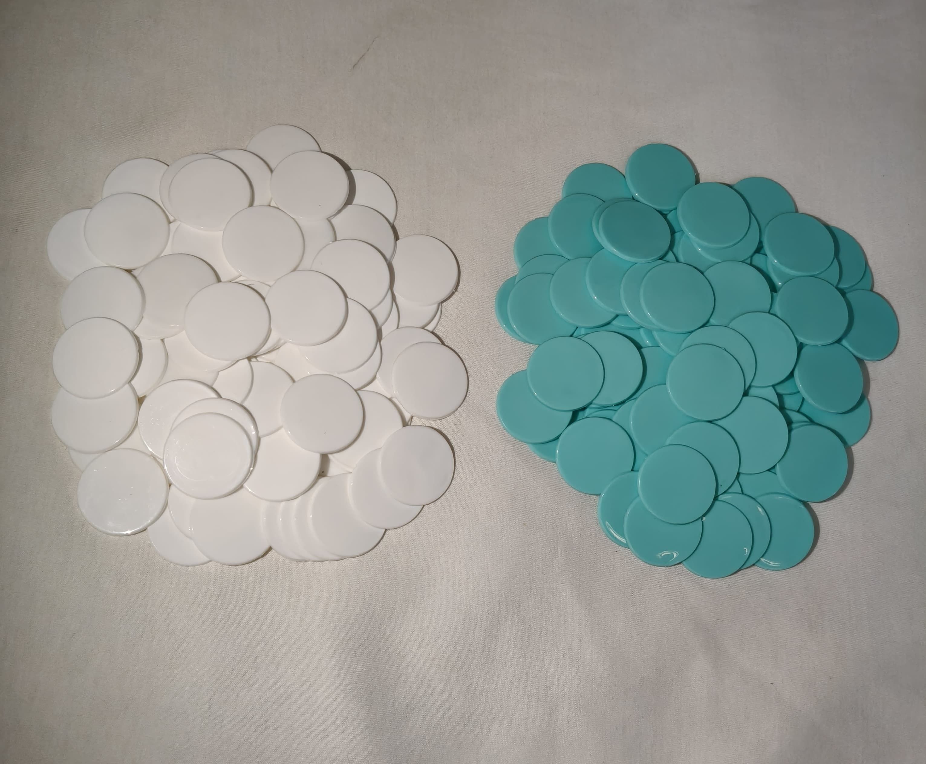 Plain plastic token white & Blue-image-13