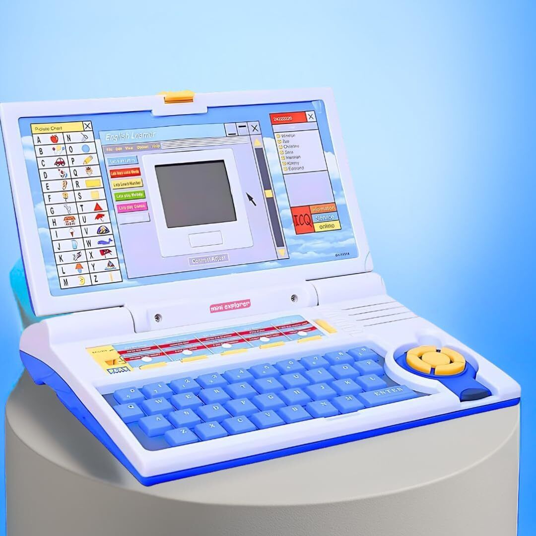 kidzblend Educational Laptop Computer Toy with Mouse for Kids Above 3 Years (Blue)-picture-23