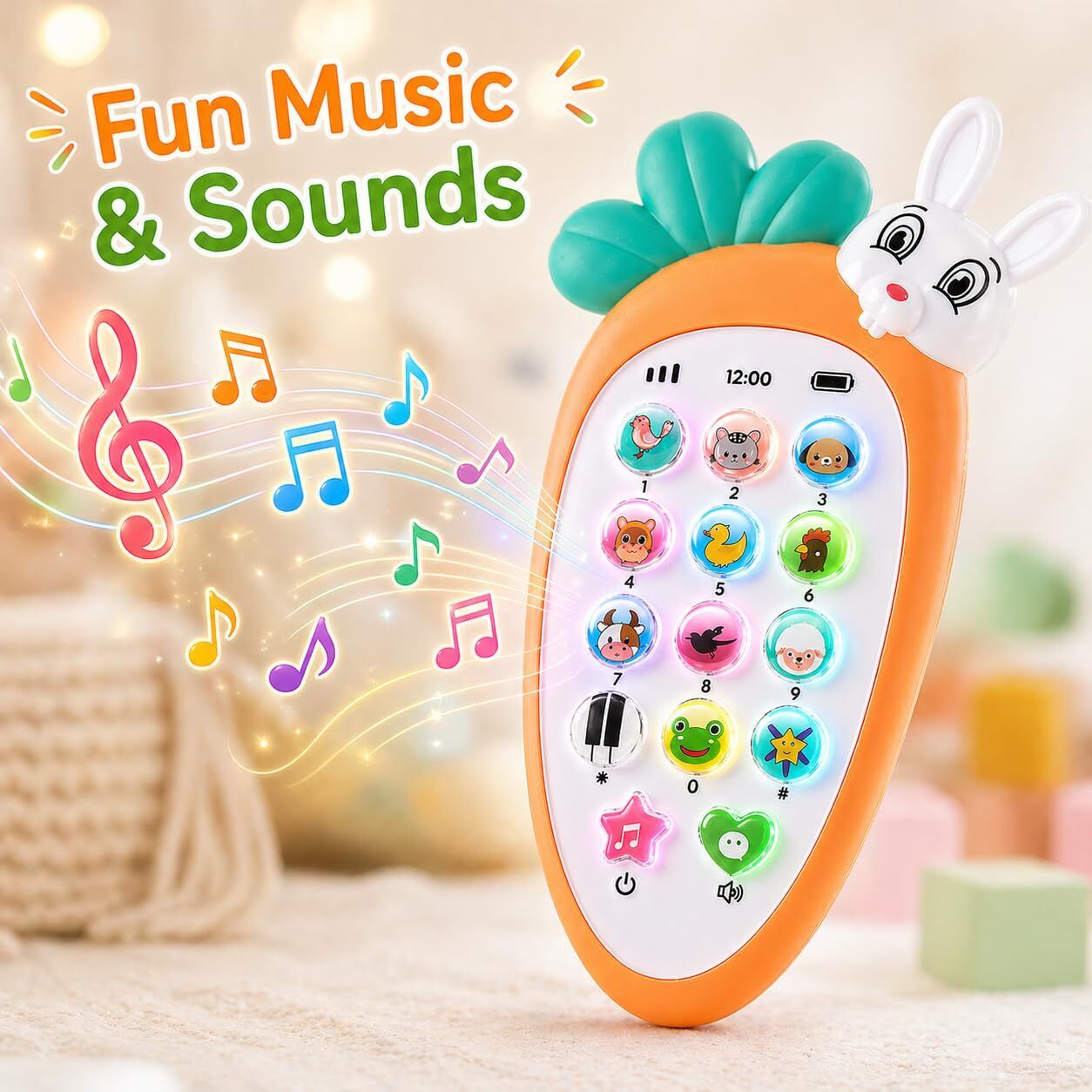 Rabbit Phone Musical Toy for Kids with Light & Sound-image-8
