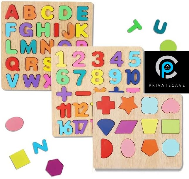 privatecave Wooden Puzzles for Toddlers Alphabet Shape Number Puzzles for Kids-picture-18