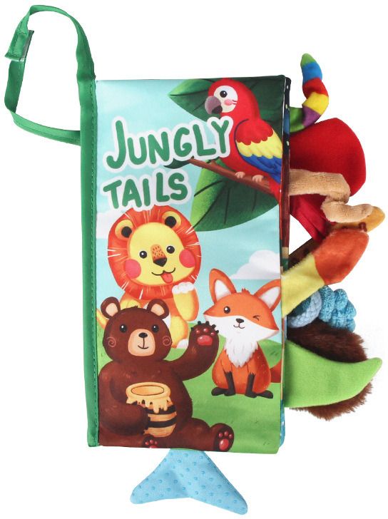 Jungle Tails Cloth Book for Babies 6 to 12 Months Sensory High Contrast Toy-image-19