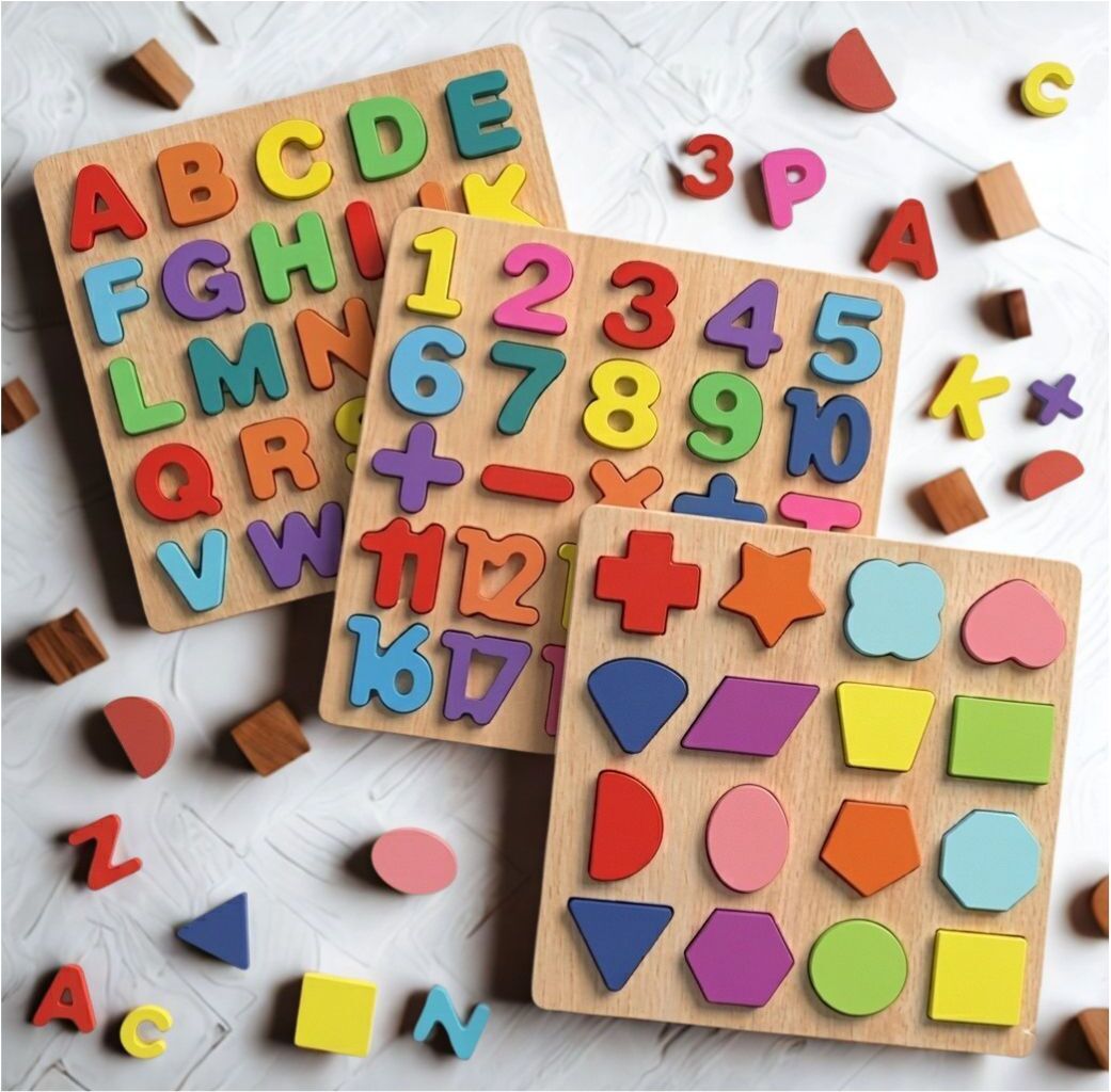 Educational Wooden Puzzle Board for Kids Alphabet Number Shape Activity P1S721-image-28