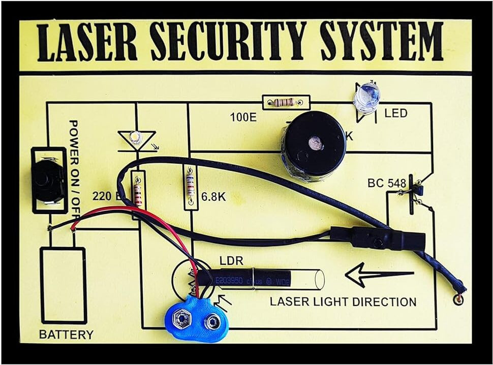 dss Laser Security System Circuit Diagram on PCB for for Science School Projects image 1