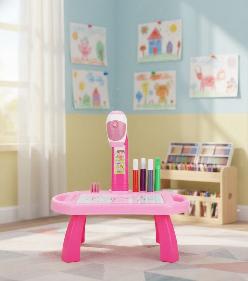 Projector Drawing Table with Light & Educational Art Desk & Projection Slides
