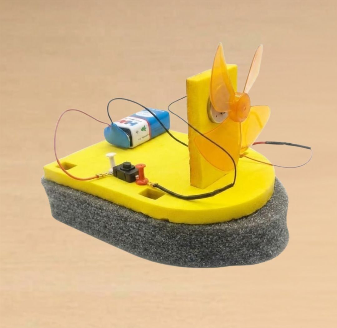 erhindia DIY Wind Powered Boat Educational Science Working Model STEM Kit for Kids-picture-49