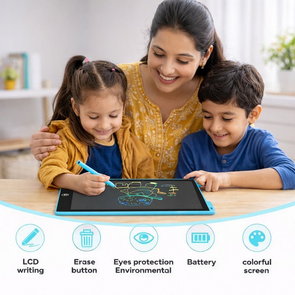 Magic LCD 8.5 Inch Kids Writing Magic Slate Drawing Doodle with Pen (Pack of 2)-image-33