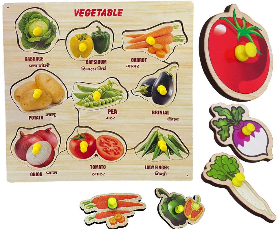 Vegetable Puzzle Board Learning toys for kids Educational Learning Board-image-28