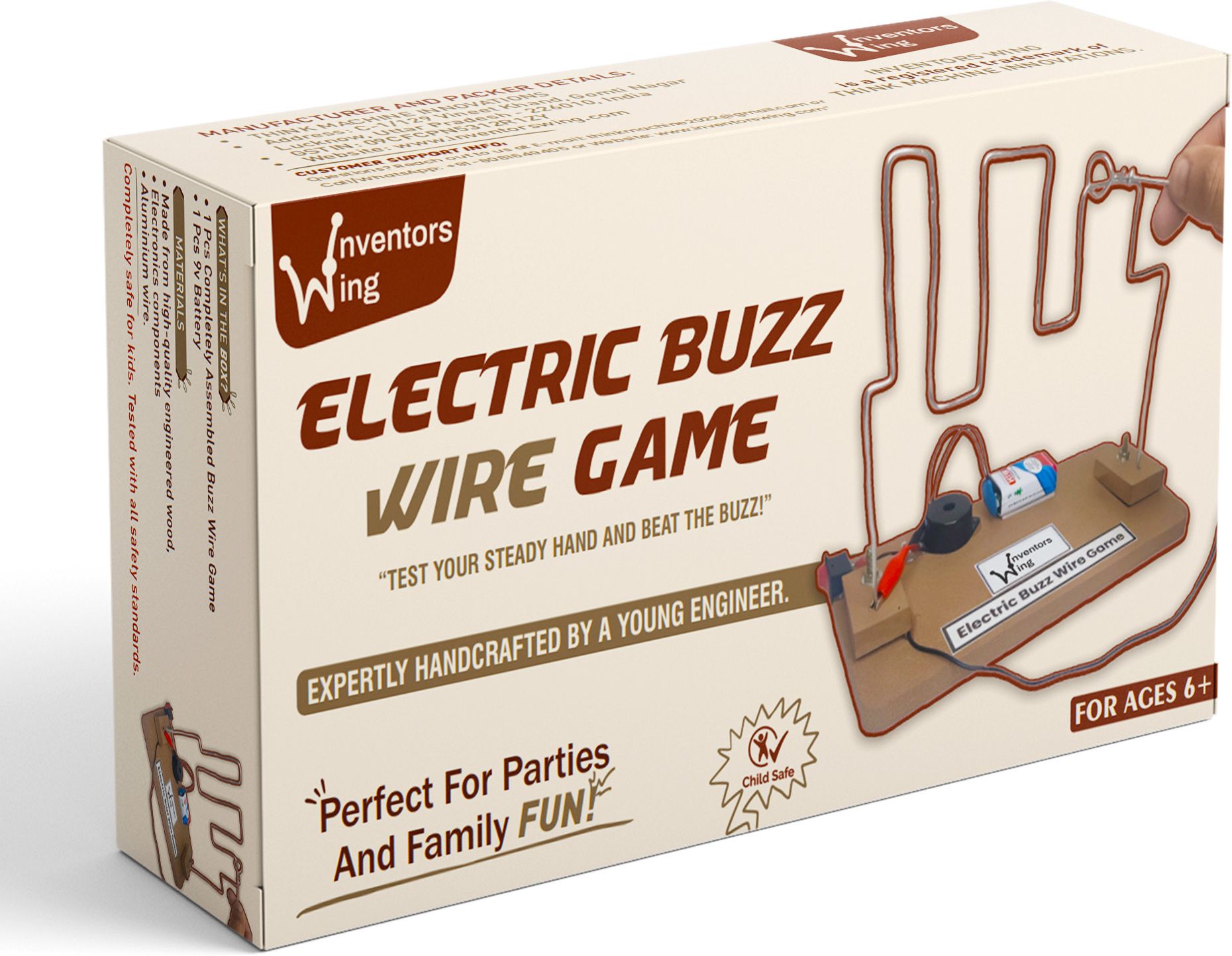 inventors wing Electric Buzz Wire Game Kit | Wire Loop Game | Electric Circuit Game Kit-picture-28