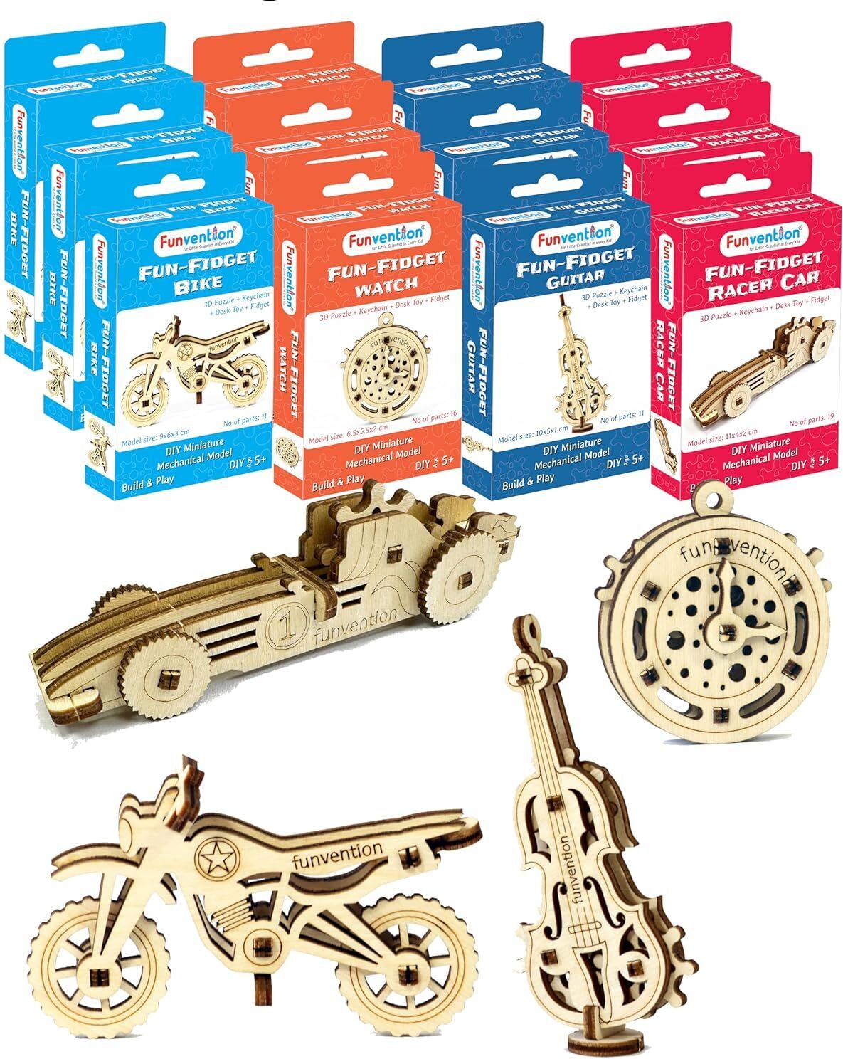 funvention Fun Fidgets Assorted (DIY Miniature Mechanical) Pack of 12-picture-11