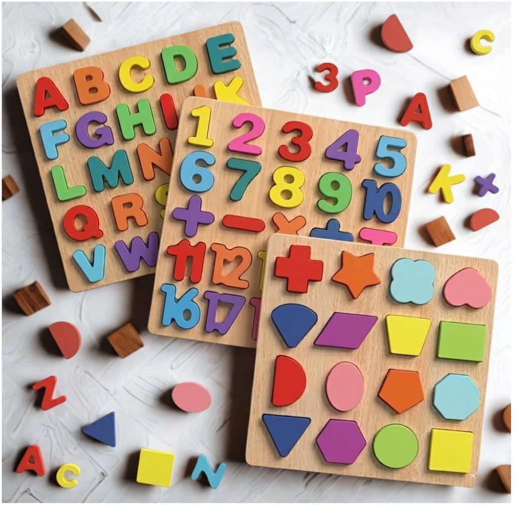 beauty bright Kids Wooden Learning Puzzle Board ABC Number Shape Educational Toy B1T729-picture-29