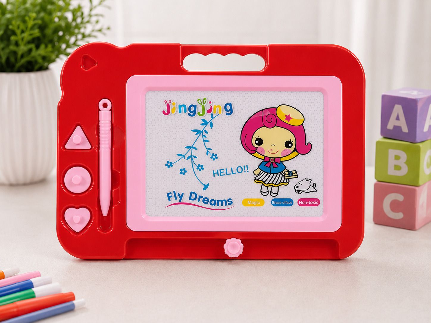 Kids Magnetic Drawing Board with Magic Pen-image-2