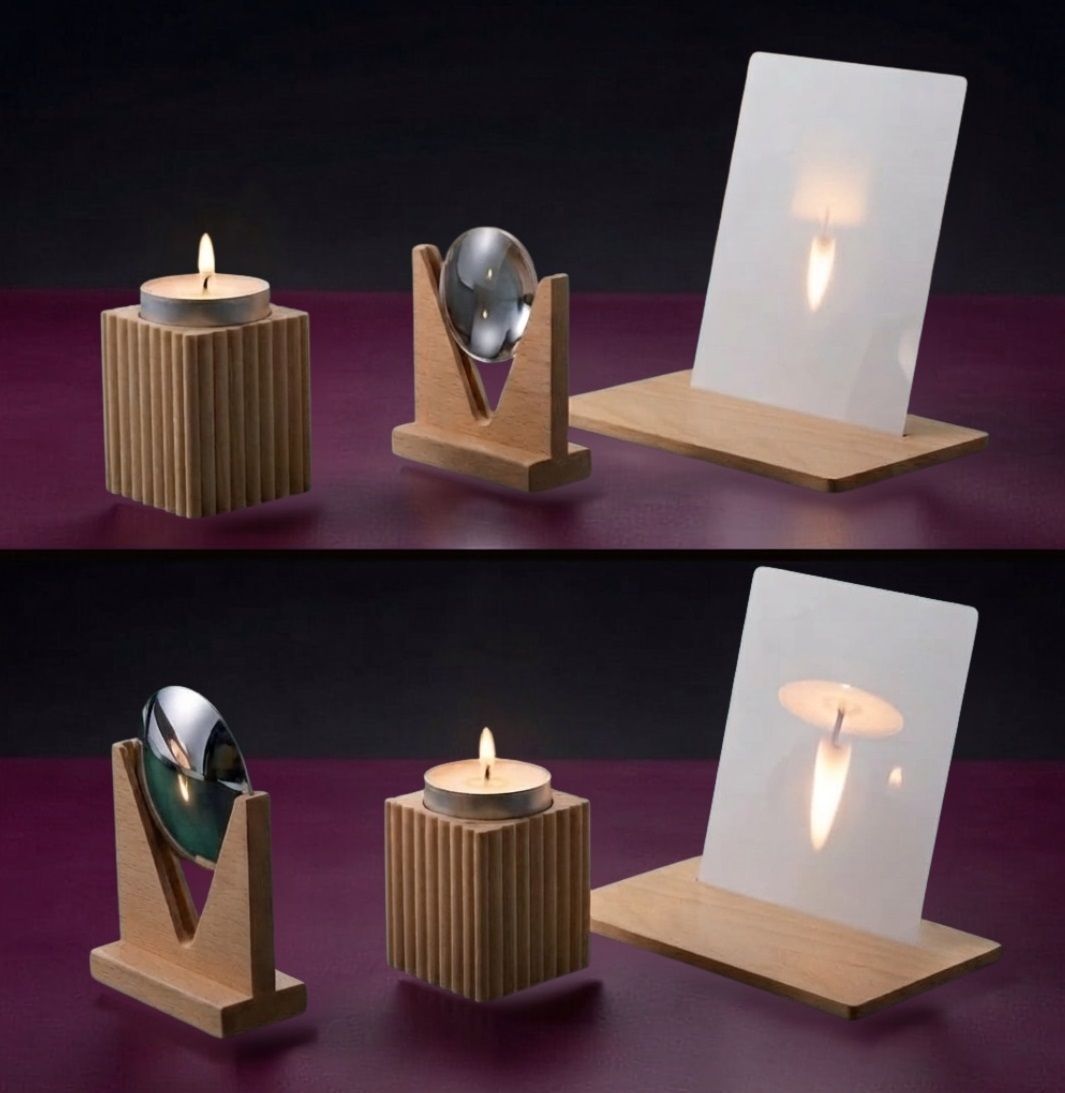 erhindia 2 Inch Convex Lens & Concave Mirror Candle Experiment Kit Focal Length -10cm-picture-3