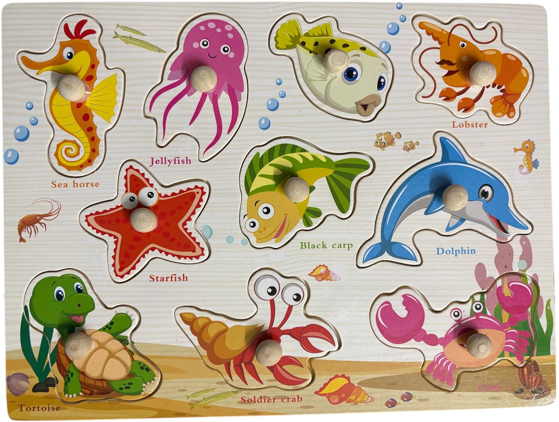 little orbit Sea World Wooden Peg Puzzle-picture-26