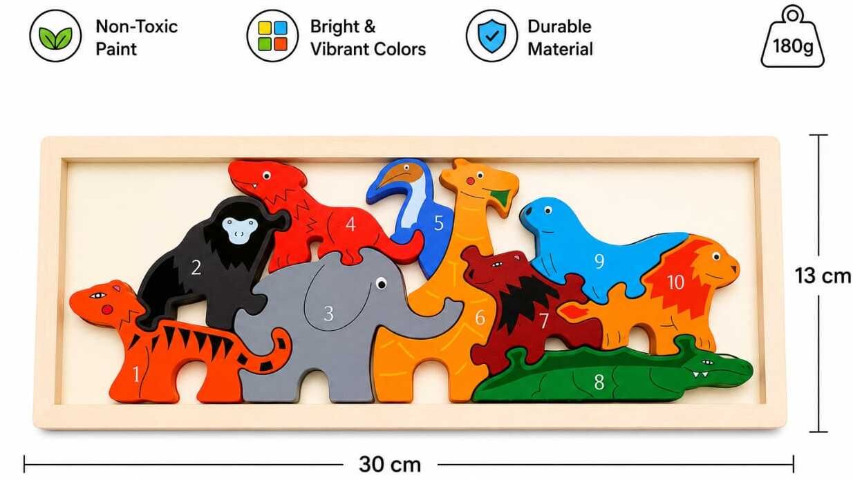 cloudlinkventures animals and shapes puzzle board for kids 2+ years-picture-17