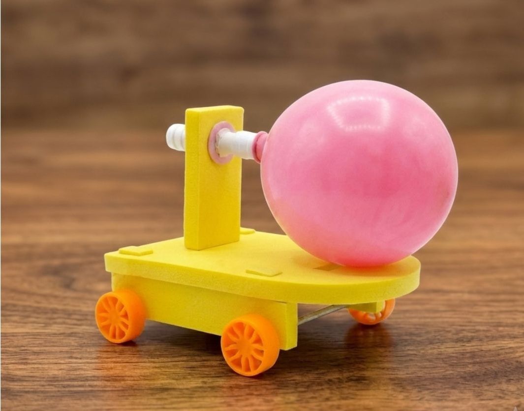 erhindia DIY Balloon Powered Car School STEM Science Project Educational Working Model-picture-0