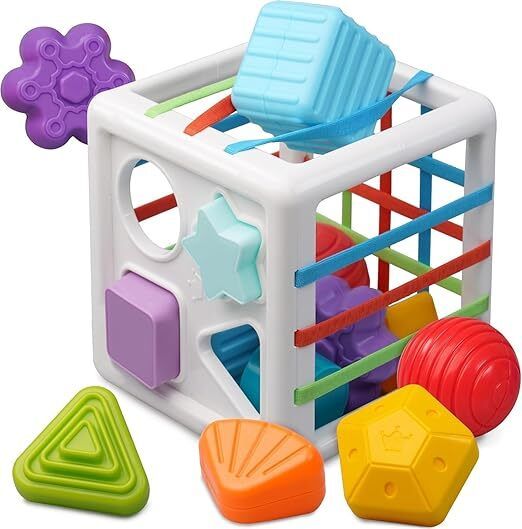 fraimingo Shape Sorting Cube Toy with Colorful Geometric Blocks for Babies-picture-17