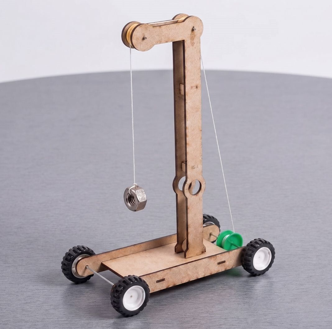 erhindia Wooden Gravity Powered Car Project Kit for STEM Physics Science School Model-picture-27