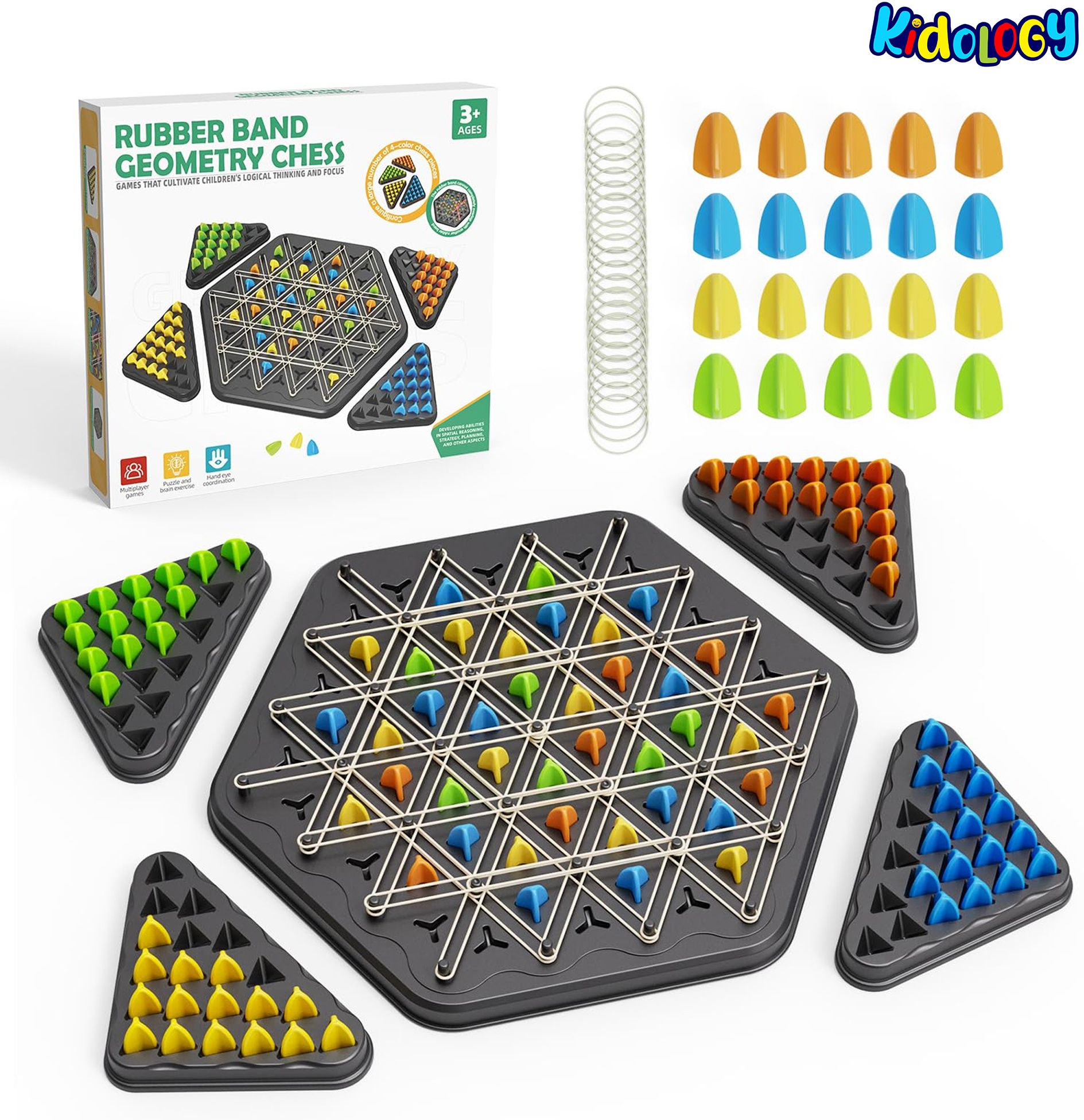 Chain Triangle Chess Game – Triggle Rubber Band Game for Kids & Adults-image-27