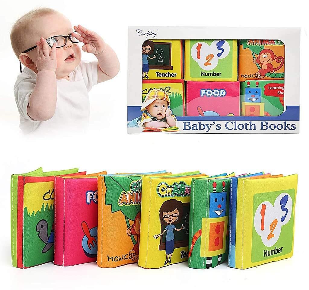 Soft Baby Books 6 Pack for 0 to 12 Months Early Educational Cloth Toys Books Set-image-46