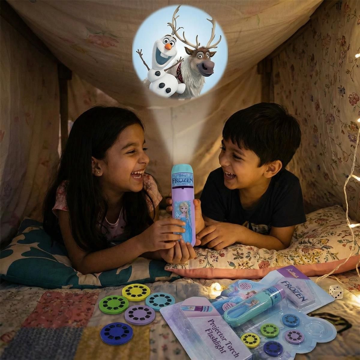 kriiddaank Frozen Handheld Projector Torch with 3 Character Slides-picture-12