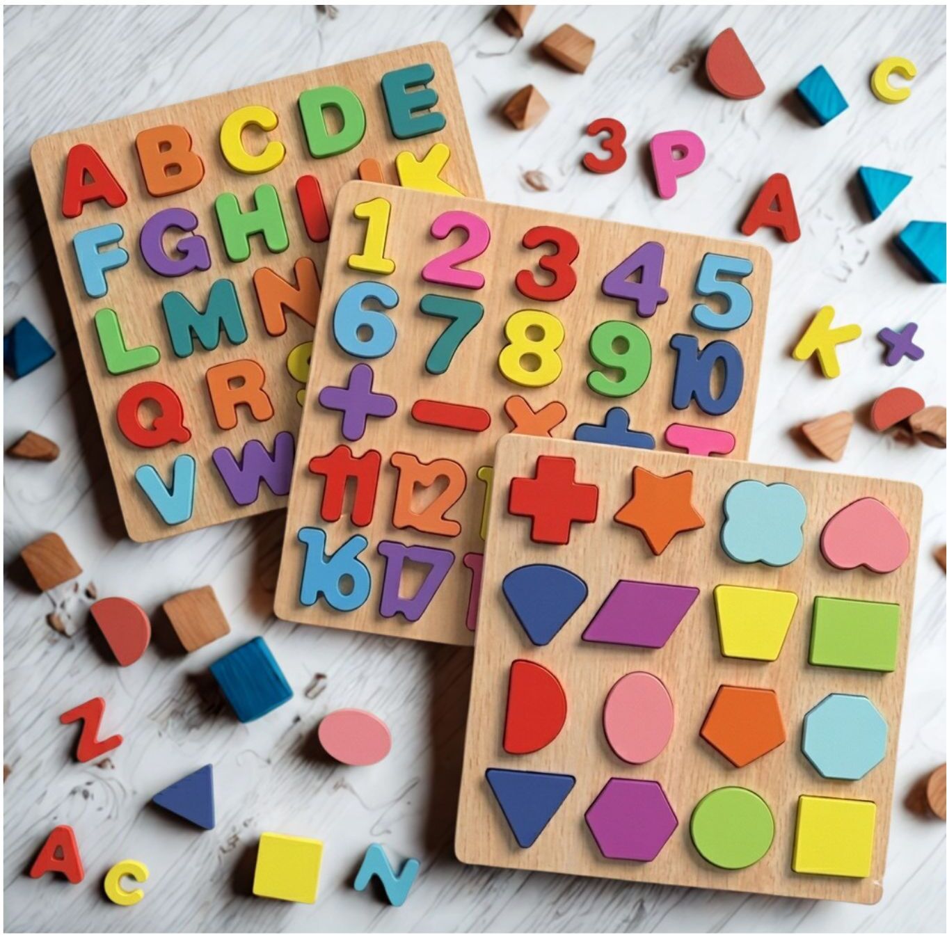 finnest Kids Wooden Learning Puzzle Board ABC Number Shape Educational Toy FT-625-picture-10