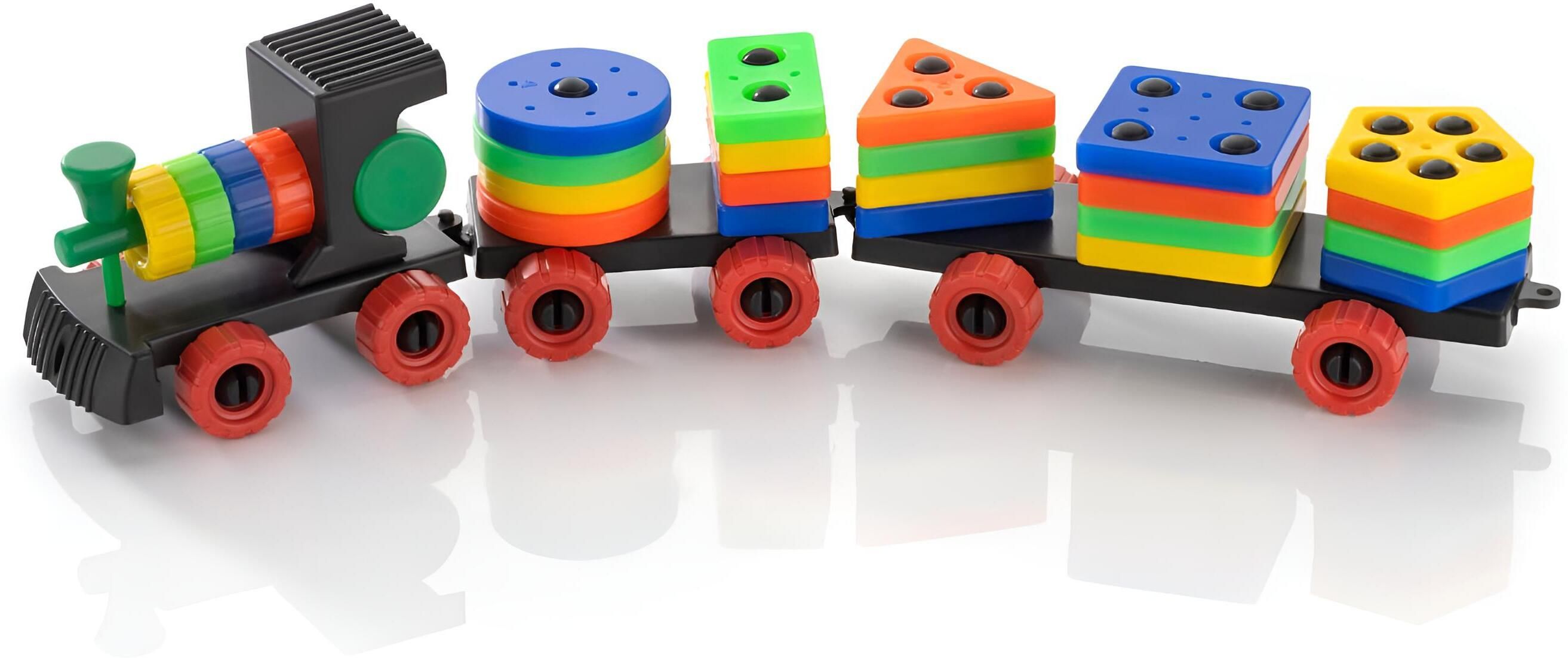 bhvmey Plastic Train Toddler Toys, 4 Shape Sorter and Stacking Educational-picture-15