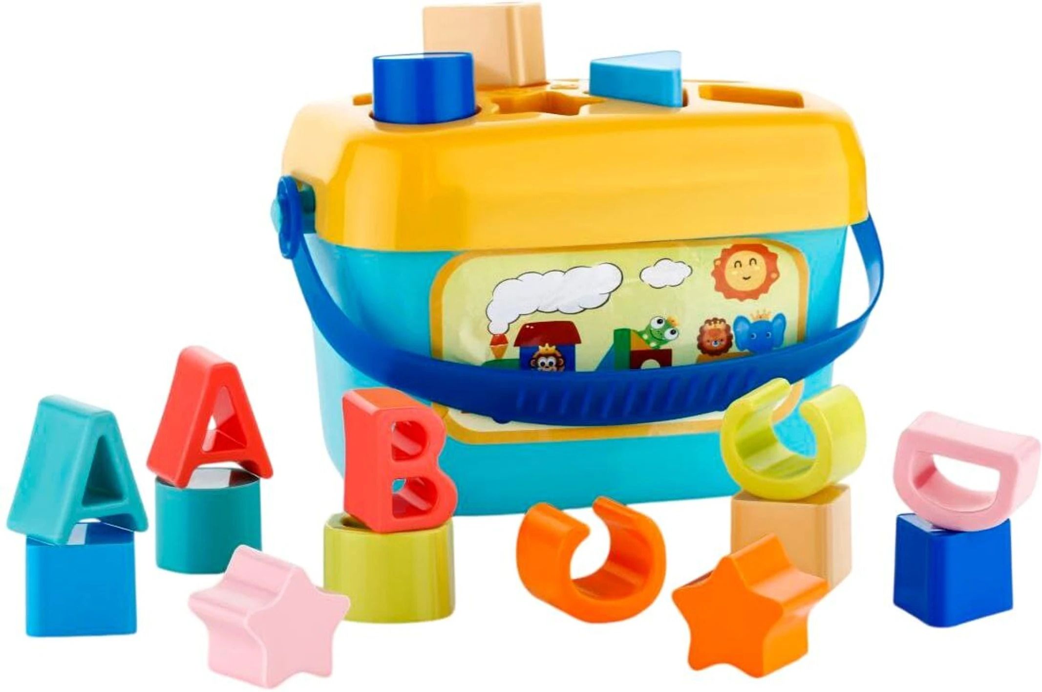 fraimingo Preschool Learning Bucket with Shape Sorter and Alphabet Pieces-picture-15