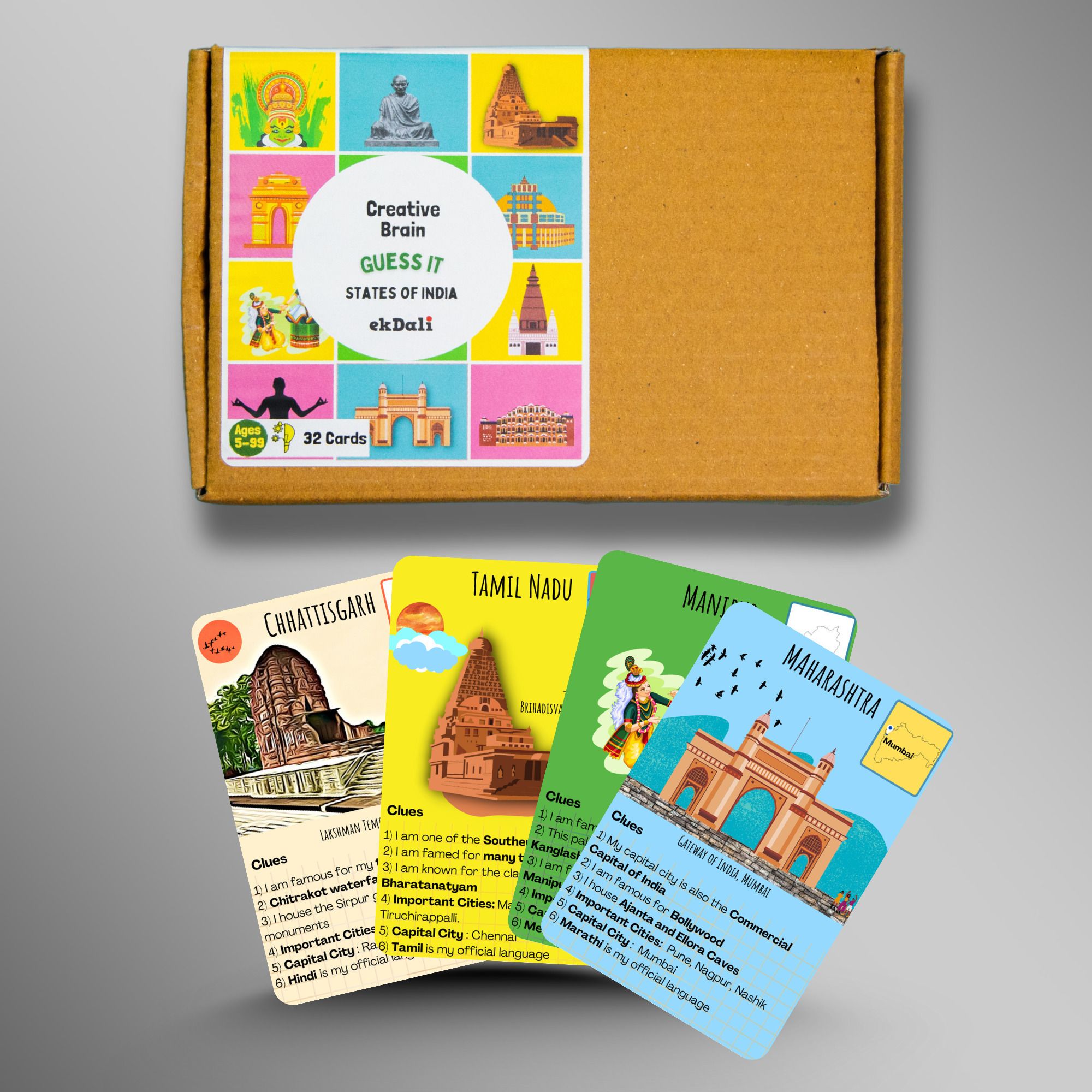 ekdali India's States and Lasmarks Flash Cards for Kids - 32 cards-picture-10
