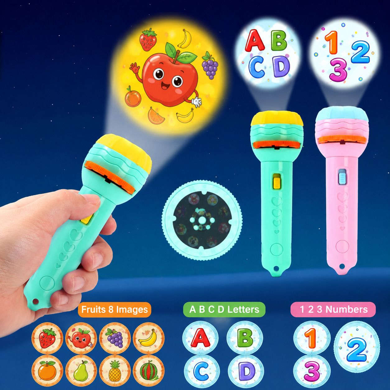 Kids Projection Flashlight Toy 3 Disc-image-16