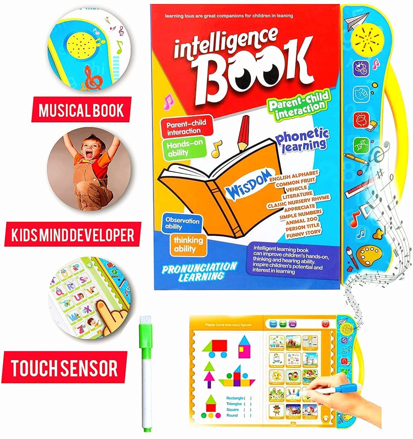 adkd Interactive Intelligent Children Musical English Sound Book- (Color May Vary)-picture-36