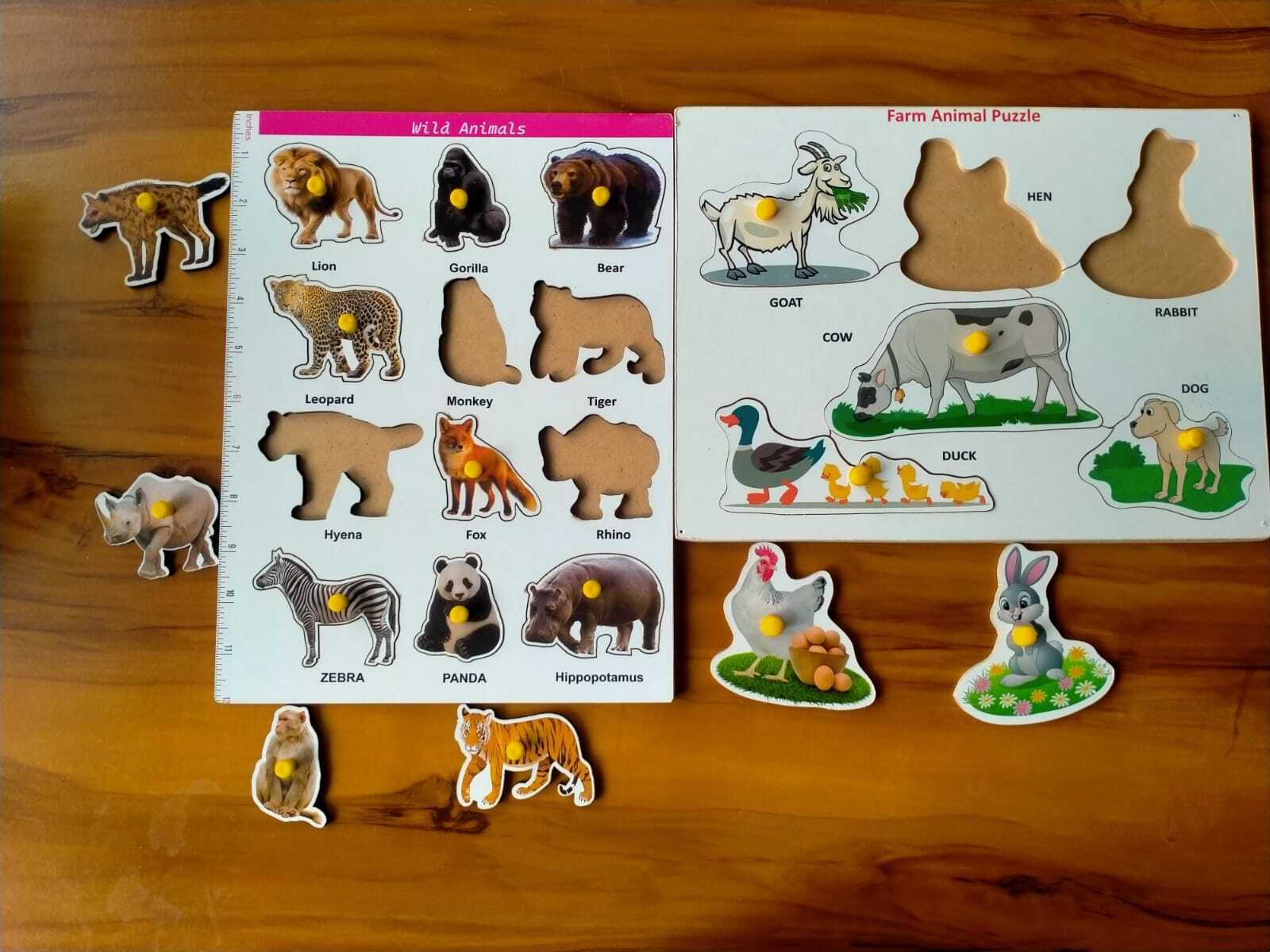 shri skrishna Wild and farm animal combo wooden Puzzle-picture-33