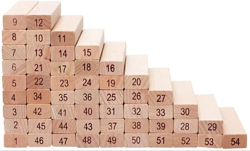 kydonest 54 Pieces Wooden Number Building Blocks Stacking Toy for Kids-picture-12