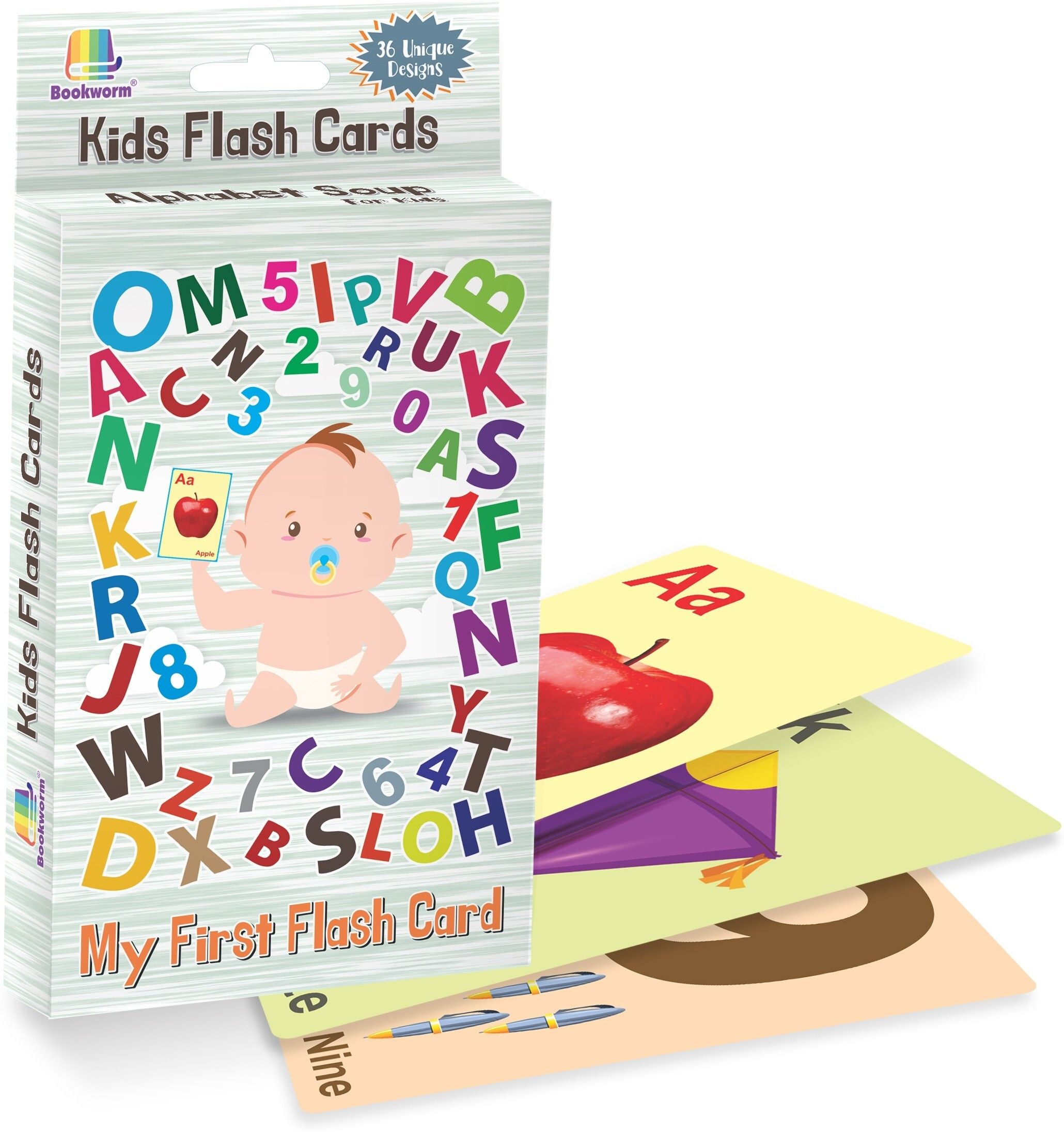 bookworm Flash Cards for Kids | 18 Cards | Numbers & Alphabets | Kids Learning with Fun | 1 to 6 Years | Early Childhood Education-picture-12