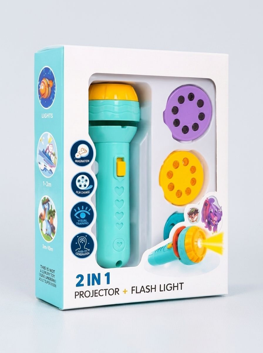 2-in-1 Projection Flashlight Kids Learning Gift Toy-image-31