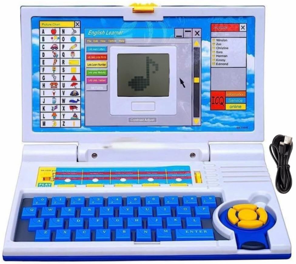 Kids Educational Learning Laptop Toy with Music Light & Voice-image-0