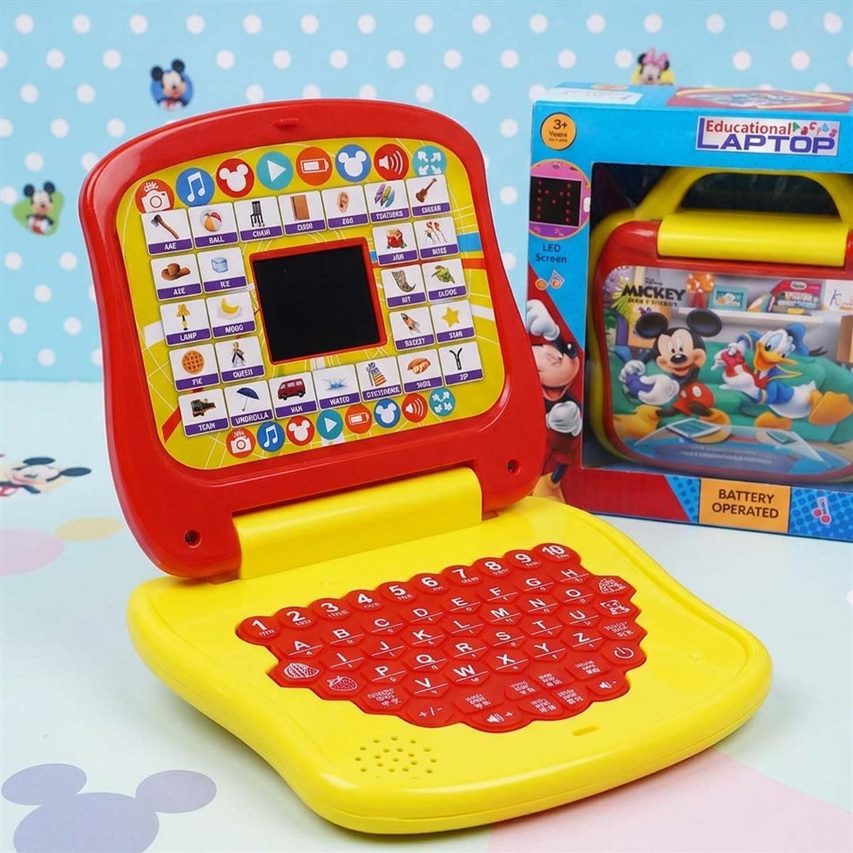 Mickey Mouse Theme Educational Kids Learning Laptop-image-31