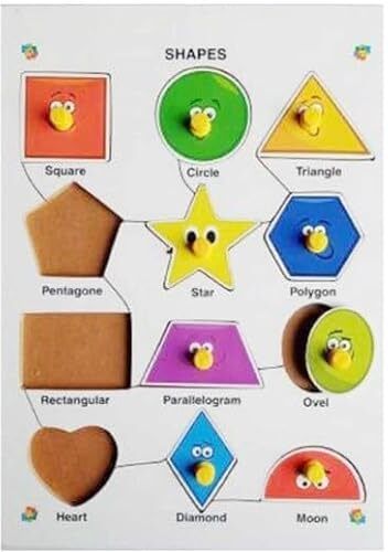 pmh Wooden Puzzle of Shapes Name for Kids Learning, 12 Shapes, Educational Toy-picture-22