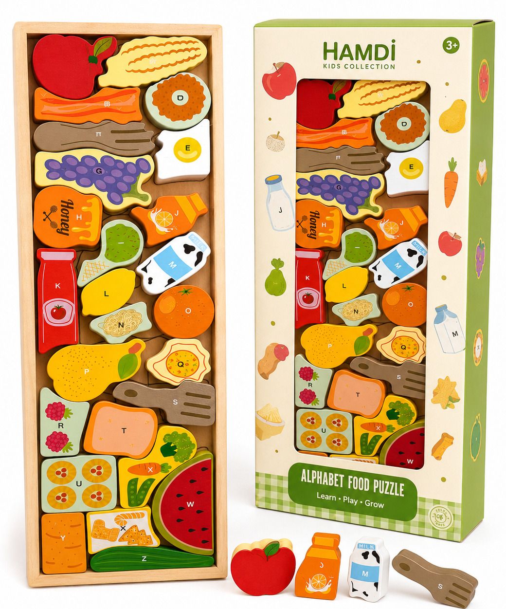 hamdi Wooden Alphabet Food Puzzle Board-picture-41