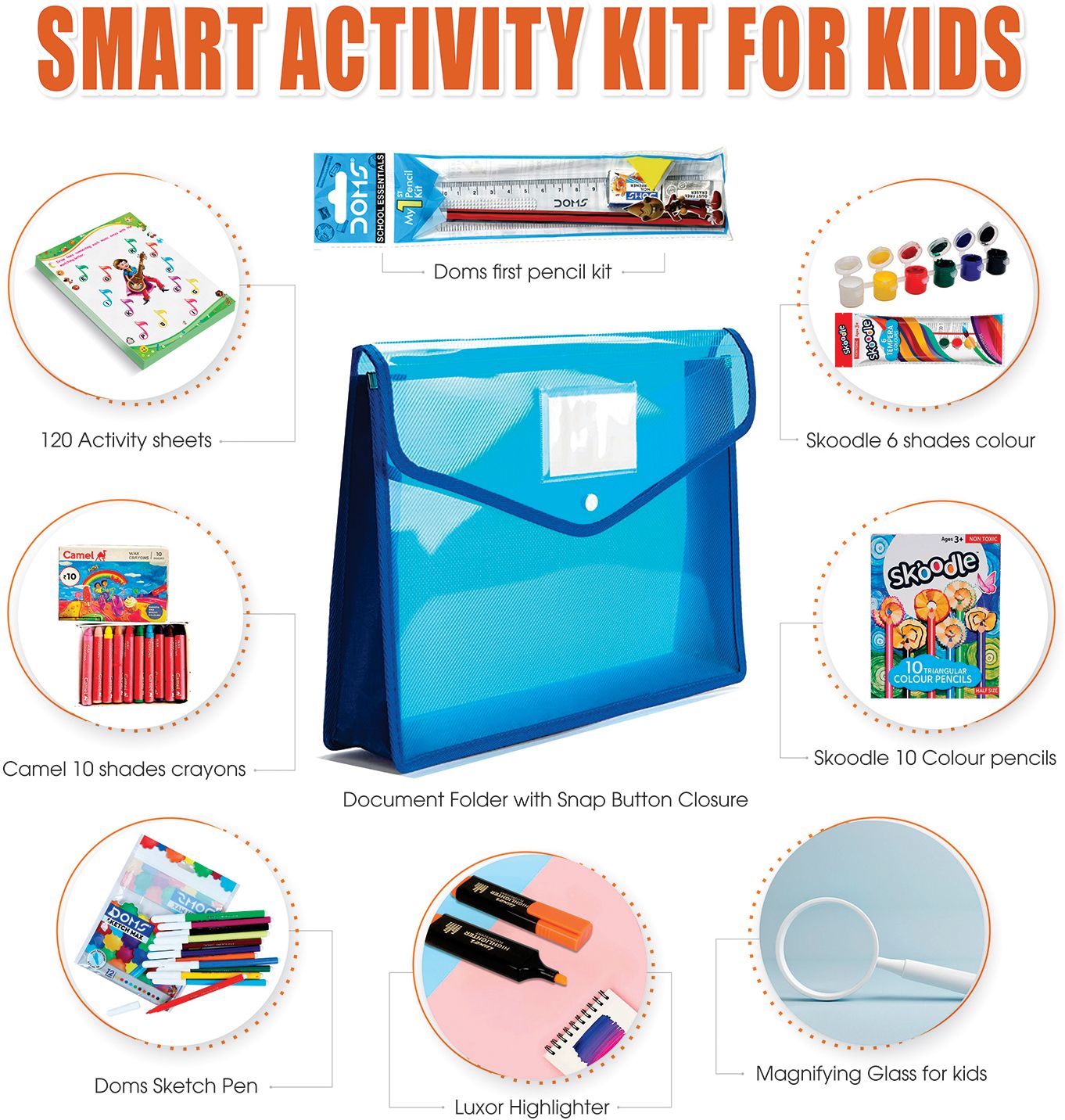 mapshub "Kids Activity Kit: 120-Page Sheets & Document Folder Bag with Stationery Items School Set-picture-21