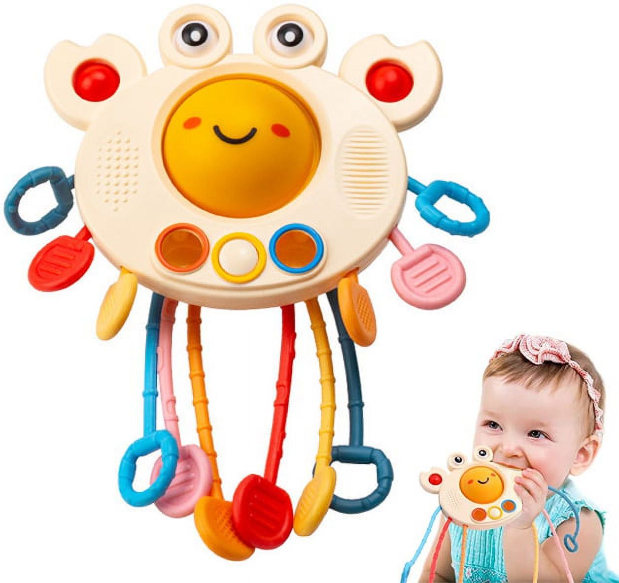 countrylink Cute Crab Baby Sensory Pull String Rope Toy Silicone Drawstring Montessori-picture-37