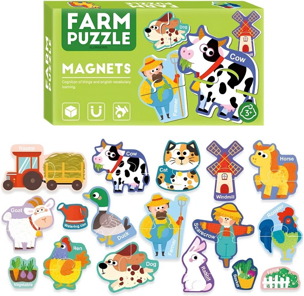 alornor Happy Farm Animals Scenery Magnetic Puzzle-20-picture-13