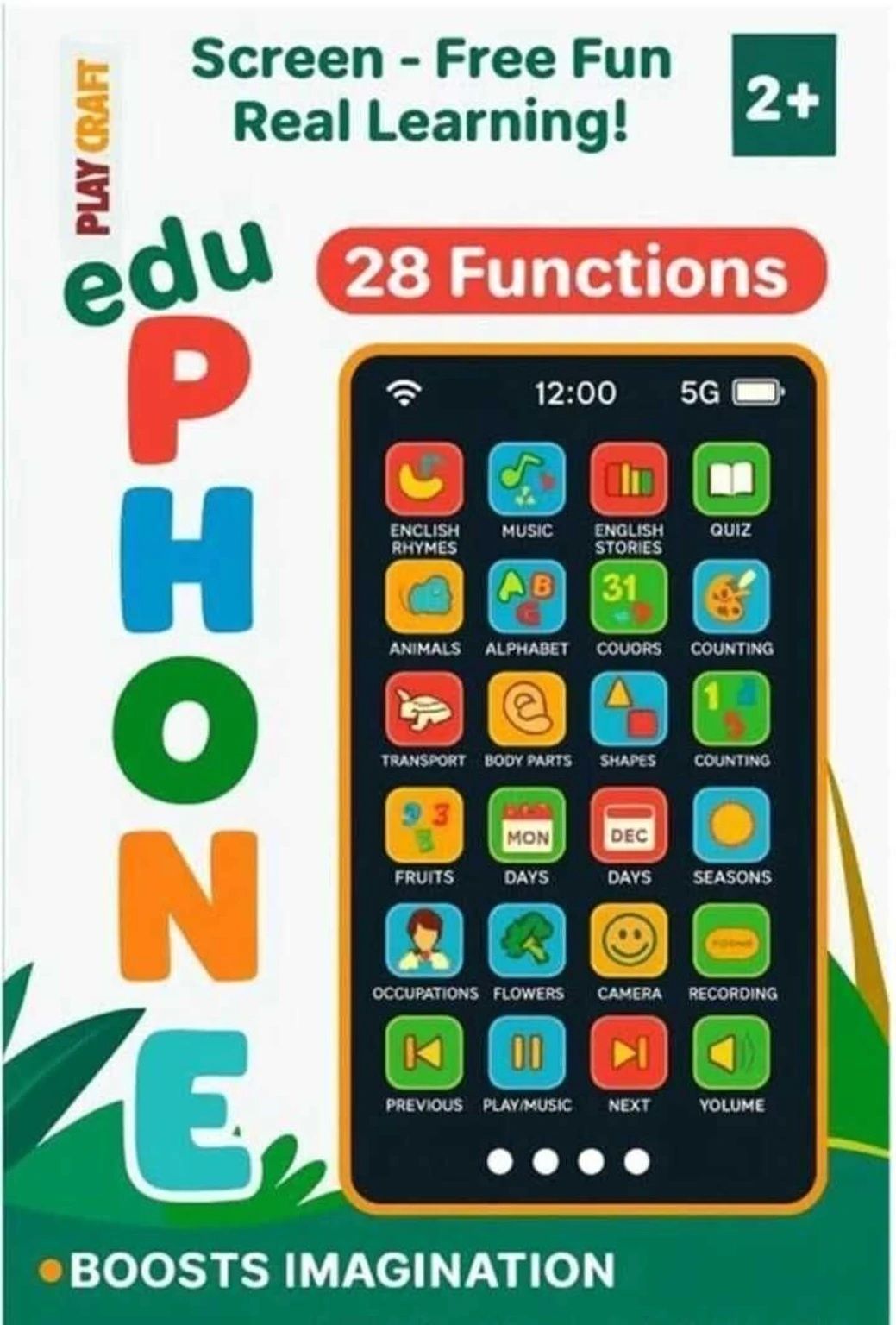 safamarwah Rechargeable Educational Mobile Phone Toy for Kids with Music & Lights-picture-44